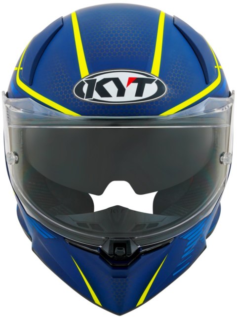 Kask Motocyklowy KYT R2R CONCEPT matowy niebieski/żółty ECE 22-06