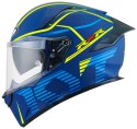Kask Motocyklowy KYT R2R CONCEPT matowy niebieski/żółty ECE 22-06