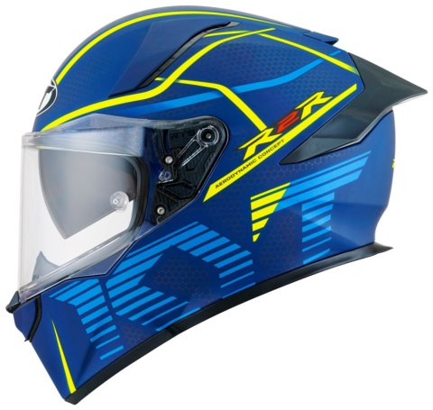 Kask Motocyklowy KYT R2R CONCEPT matowy niebieski/żółty ECE 22-06