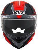 Kask Motocyklowy KYT R2R LED matowy czarny/czerwony ECE 22-06