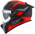 Kask Motocyklowy KYT R2R LED matowy czarny/czerwony ECE 22-06
