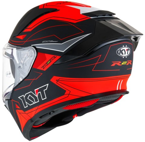 Kask Motocyklowy KYT R2R LED matowy czarny/czerwony ECE 22-06