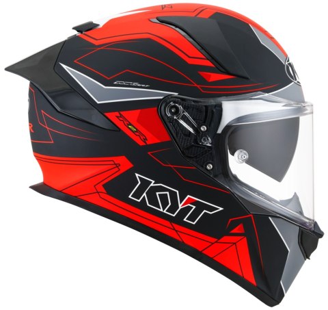 Kask Motocyklowy KYT R2R LED matowy czarny/czerwony ECE 22-06
