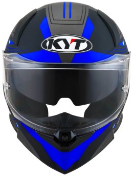 Kask Motocyklowy KYT R2R LED matowy czarny/niebieski ECE 22-06