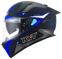 Kask Motocyklowy KYT R2R LED matowy czarny/niebieski ECE 22-06