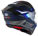 Kask Motocyklowy KYT R2R LED matowy czarny/niebieski ECE 22-06