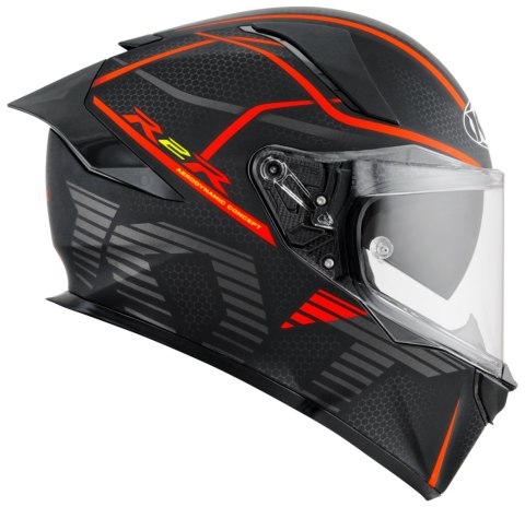 Kask Motocyklowy KYT R2R CONCEPT matowy czarny/czerwony ECE/ONU 22-06