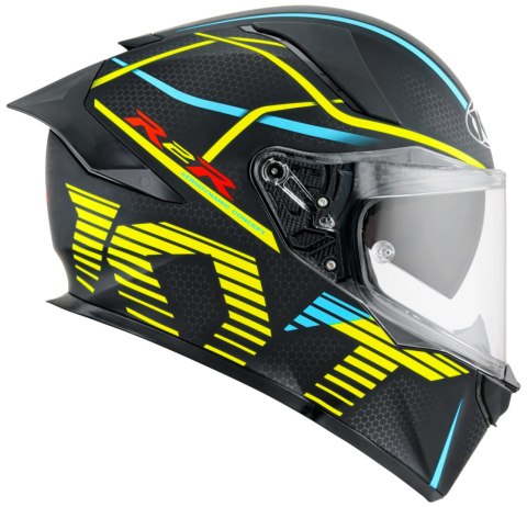 Kask Motocyklowy KYT R2R CONCEPT matowy czarny/żółty ECE/ONU 22-06
