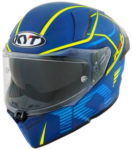 Kask Motocyklowy KYT R2R CONCEPT matowy niebieski/żółty ECE/ONU 22-06