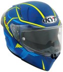 Kask Motocyklowy KYT R2R CONCEPT matowy niebieski/żółty ECE/ONU 22-06