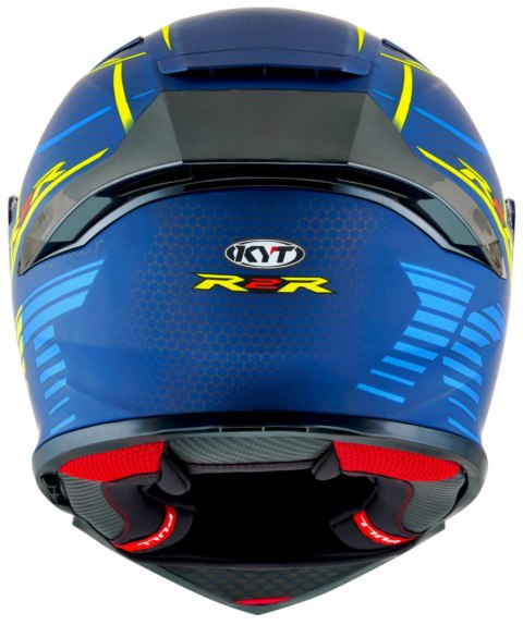 Kask Motocyklowy KYT R2R CONCEPT matowy niebieski/żółty ECE/ONU 22-06