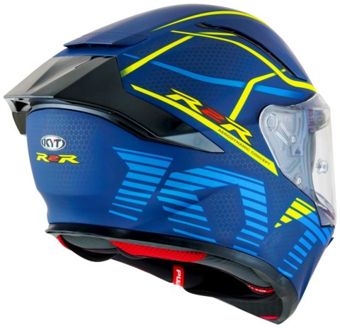 Kask Motocyklowy KYT R2R CONCEPT matowy niebieski/żółty ECE/ONU 22-06