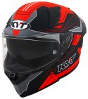 Kask Motocyklowy KYT R2R LED matowy czarny/czerwony ECE/ONU 22-06
