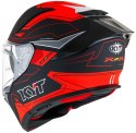 Kask Motocyklowy KYT R2R LED matowy czarny/czerwony ECE/ONU 22-06