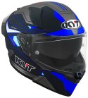 Kask Motocyklowy KYT R2R LED matowy czarny/niebieski ECE/ONU 22-06