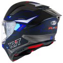 Kask Motocyklowy KYT R2R LED matowy czarny/niebieski ECE/ONU 22-06