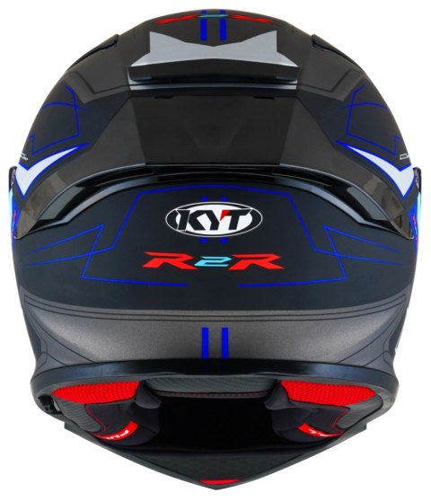 Kask Motocyklowy KYT R2R LED matowy czarny/niebieski ECE/ONU 22-06