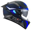 Kask Motocyklowy KYT R2R LED matowy czarny/niebieski ECE/ONU 22-06