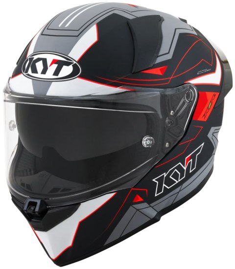 Kask Motocyklowy KYT R2R LED matowy czarny/szary ECE/ONU 22-06