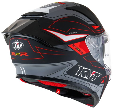 Kask Motocyklowy KYT R2R LED matowy czarny/szary ECE/ONU 22-06