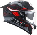 Kask Motocyklowy KYT R2R LED matowy czarny/szary ECE/ONU 22-06