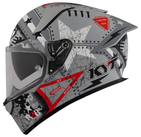 Kask Motocyklowy KYT R2R MAX ASSAULT matowy szary ECE/ONU 22-06