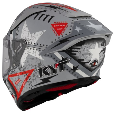 Kask Motocyklowy KYT R2R MAX ASSAULT matowy szary ECE/ONU 22-06