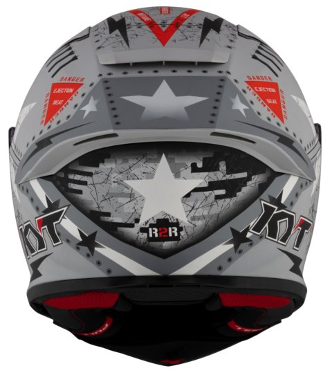 Kask Motocyklowy KYT R2R MAX ASSAULT matowy szary ECE/ONU 22-06