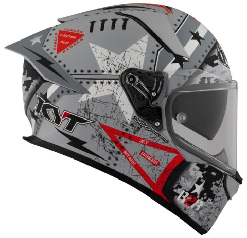 Kask Motocyklowy KYT R2R MAX ASSAULT matowy szary ECE/ONU 22-06