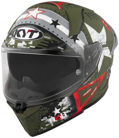 Kask Motocyklowy KYT R2R MAX ASSAULT matowy zielony wojskowy ECE/ONU 22-06