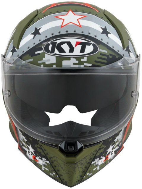 Kask Motocyklowy KYT R2R MAX ASSAULT matowy zielony wojskowy ECE/ONU 22-06