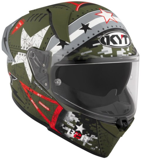 Kask Motocyklowy KYT R2R MAX ASSAULT matowy zielony wojskowy ECE/ONU 22-06