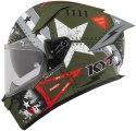 Kask Motocyklowy KYT R2R MAX ASSAULT matowy zielony wojskowy ECE/ONU 22-06