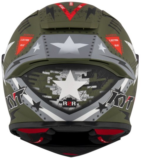 Kask Motocyklowy KYT R2R MAX ASSAULT matowy zielony wojskowy ECE/ONU 22-06