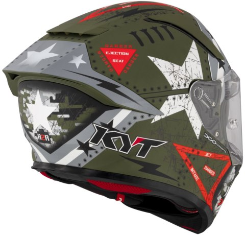 Kask Motocyklowy KYT R2R MAX ASSAULT matowy zielony wojskowy ECE/ONU 22-06
