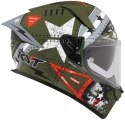 Kask Motocyklowy KYT R2R MAX ASSAULT matowy zielony wojskowy ECE/ONU 22-06