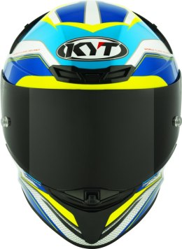 Kask motocyklowy KYT TT-REVO GRAND PRIX Biały/Jasny Niebieski