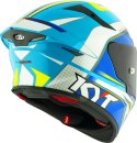 Kask motocyklowy KYT TT-REVO GRAND PRIX Biały/Jasny Niebieski