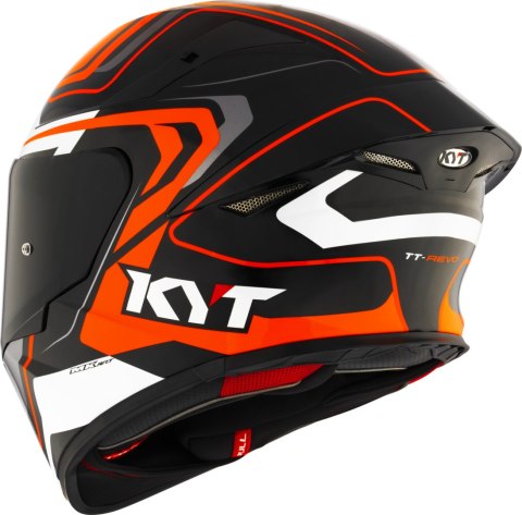 Kask motocyklowy KYT TT-REVO OVERTECH Czarny/Pomarańczowy