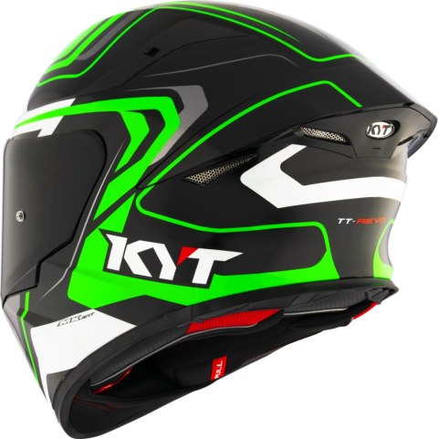 Kask motocyklowy KYT TT-REVO OVERTECH Czarny/Zielony