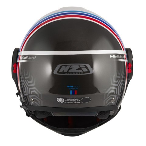 KASK MOTOCYKLOWY NZI MINIMOD DUO WATSON WHITE BLACK POWER