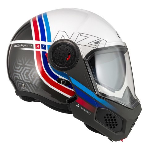 KASK MOTOCYKLOWY NZI MINIMOD DUO WATSON WHITE BLACK POWER