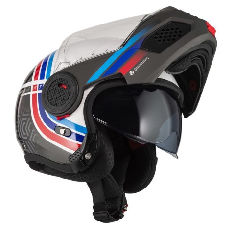 KASK MOTOCYKLOWY NZI MINIMOD DUO WATSON WHITE BLACK POWER