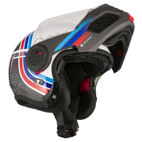 KASK MOTOCYKLOWY NZI MINIMOD DUO WATSON WHITE BLACK POWER