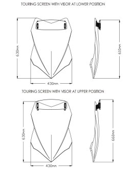 Szyba turystyczna PUIG do Ducati Multistrada V4 S 21-25 z deflektorem