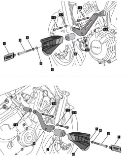 Crash pady PUIG do Honda CB650R E-Clutch 24-25 (wersja PRO)
