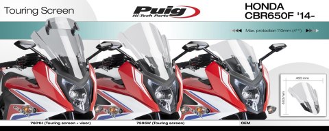 Szyba turystyczna PUIG do Honda CBR650F 14-18 (z deflektorem)