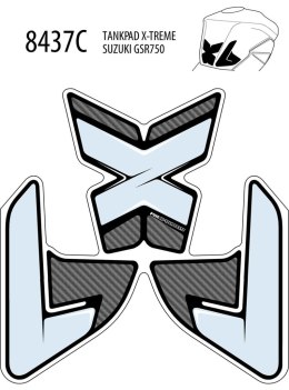 Tankpad PUIG Extreme do Suzuki GSR750 11-16 (trzyczęściowy)