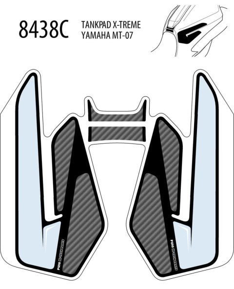 Tankpad PUIG Extreme do Yamaha MT-07 14-20 (trzyczęściowy)