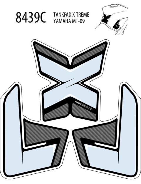 Tankpad PUIG Extreme do Yamaha MT-09 13-20 (trzyczęściowy)
